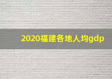 2020福建各地人均gdp