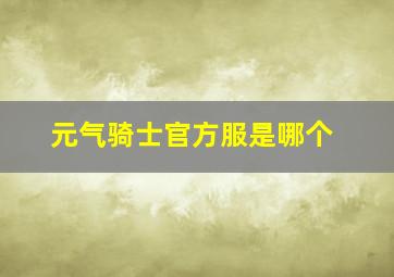 元气骑士官方服是哪个