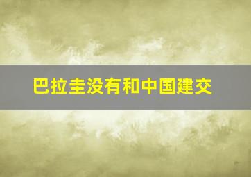 巴拉圭没有和中国建交