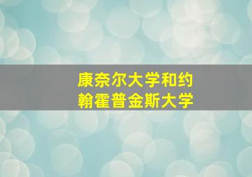 康奈尔大学和约翰霍普金斯大学