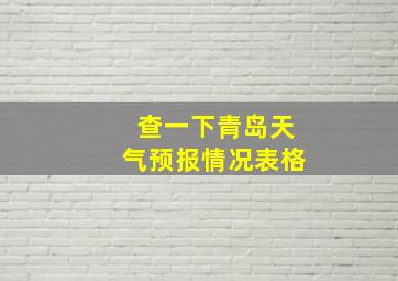 查一下青岛天气预报情况表格