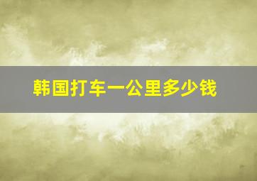 韩国打车一公里多少钱